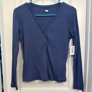 Blue, old navy Henley. Never worn